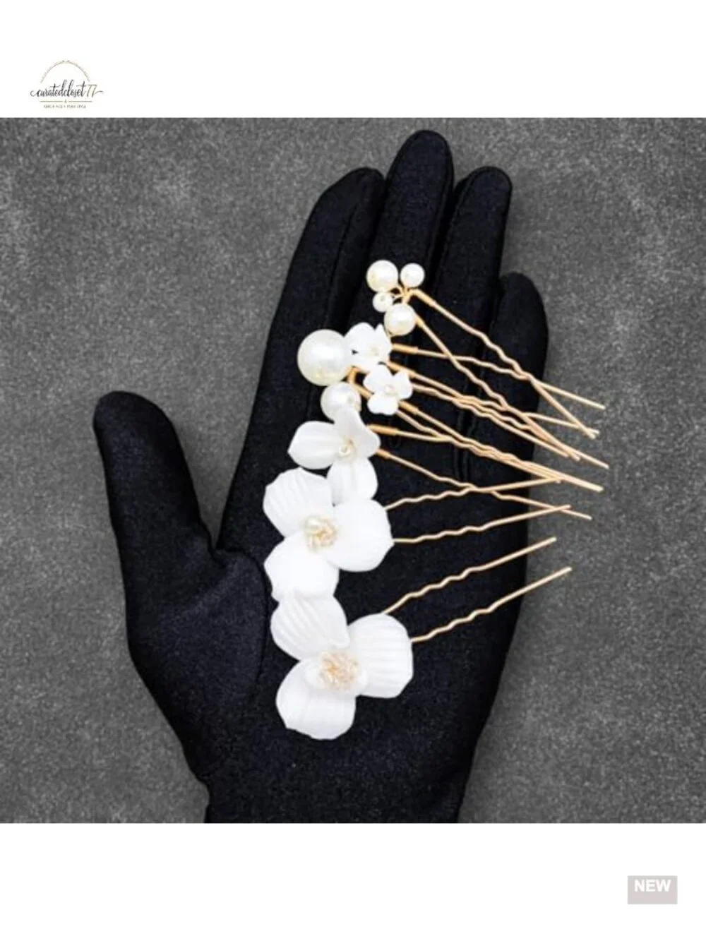 7 Pcs Ceramic Flower Hair Pins for Wedding Bridal Hair Pieces